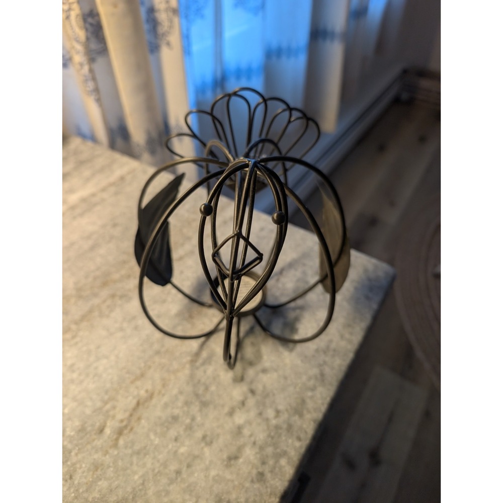 Wire Metal Pumpkin Candle Holder Tealight Thanksgiving Fall NWOT